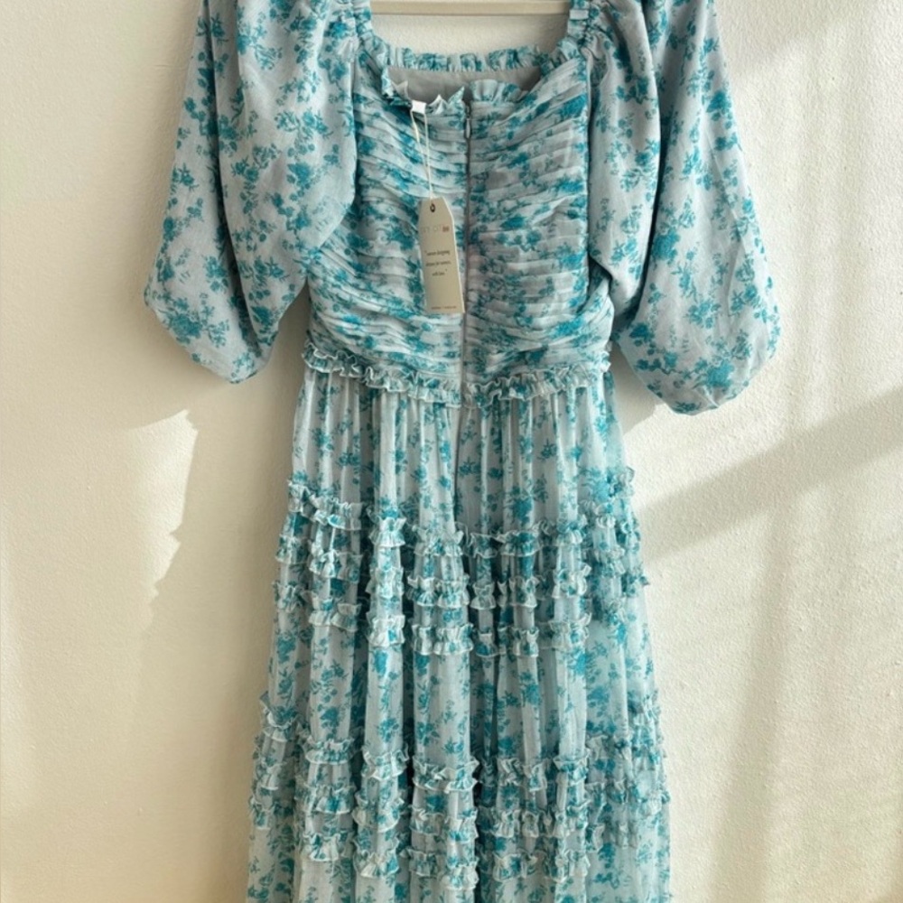 *NWT* Ivy City Co Blue Floral Dress - Picture 3 of 3